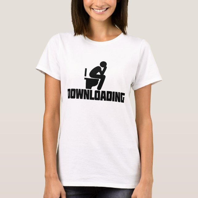 Camiseta Download - Pooping Engraçado do Toilet (Frente)