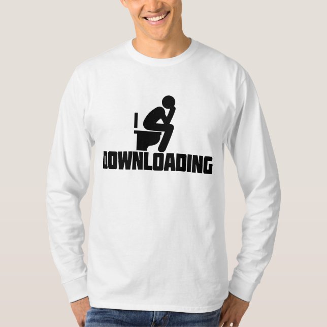 Camiseta Download - Pooping Engraçado do Toilet (Frente)
