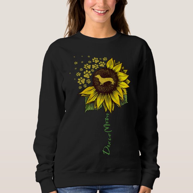 Camiseta Doxie Mãe Sunflower Dachshund Lover Oferece presen (Frente)