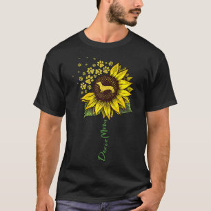 Camiseta Doxie Mãe Sunflower Dachshund Lover Oferece presen