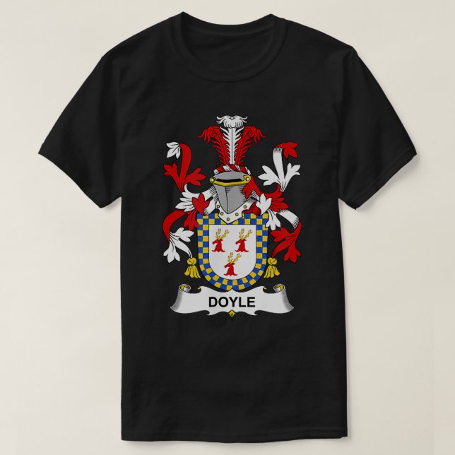 Camiseta Doyle Casaco da Guarda Familiar de Armas (Frente do Design)