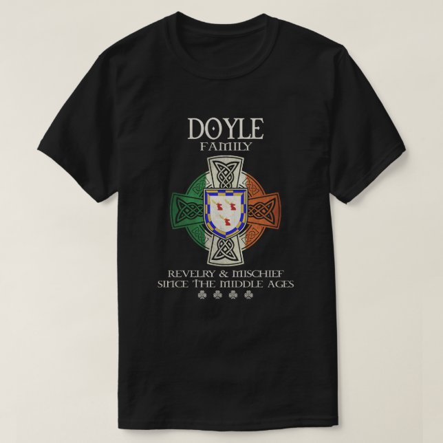 Camiseta Doyle Family Ireland Doyle apelido (Frente do Design)