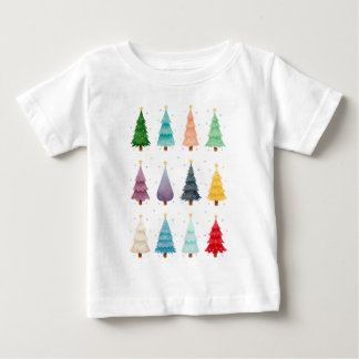 Camiseta Doze Árvores de Natal: Impressão Colorida de Feria