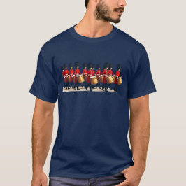 Camiseta Doze Drummers Arrancando Estilo de Estêncil de Cor
