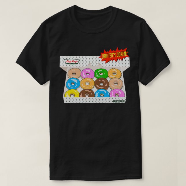 Camiseta Doze Rosquinhas especiais de Drift King (Frente do Design)