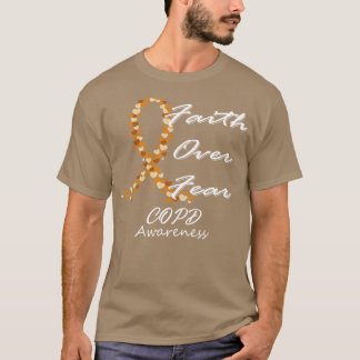 Camiseta DPOC Sensibilização Fé Sobre Medo Nesta Família Nó