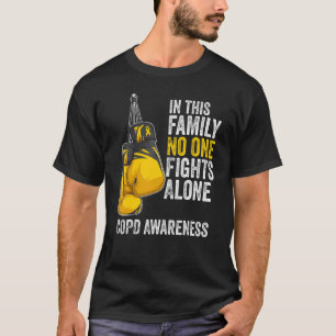 Camiseta DPOC Sensibilização Mês Luvas Dourada Fita Amarela