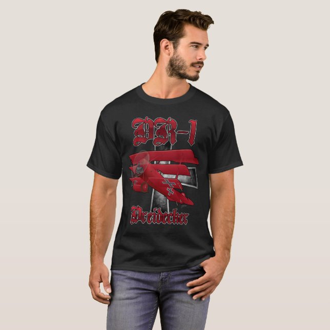 Camiseta DR-1 Dreidecker Red Baron Triplane WWI Warbird (Frente Completa)