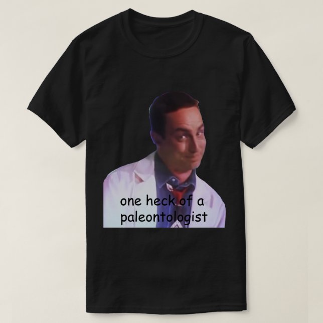 Camiseta dr de dinossauro busca paleontólogo preshow Sticke (Frente do Design)