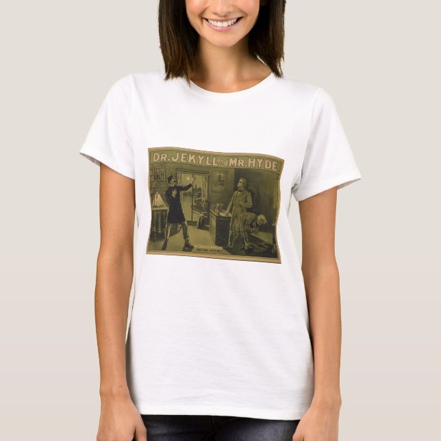 Camiseta Dr. Jekyll e poster teatral 1880 do Sr. Hyde (Frente)