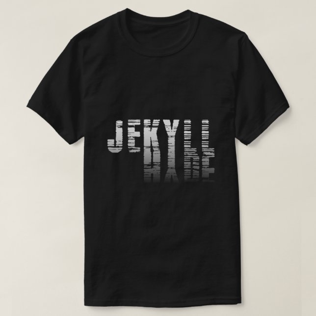 Camiseta Dr Jekyll Mr Hyde Cool Graphic Text Design Hallowe (Frente do Design)