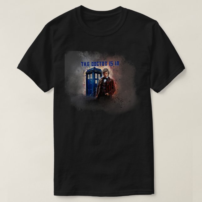 Camiseta Dr. Quem é o Quarto Doutor Tom Baker TShirt (Frente do Design)