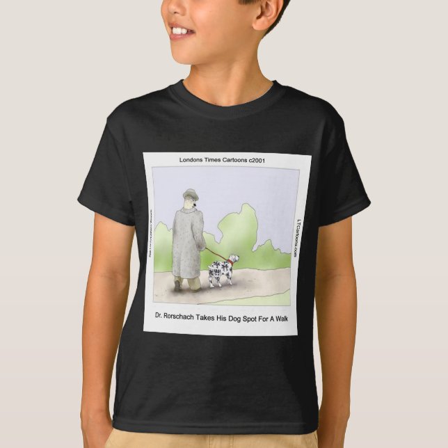 Camiseta Dr Rorschach Leva o Cachorro Spot para um Passeio  (Frente)