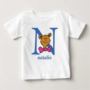 Camiseta Dr. Seuss ABC: Letra N - Azul Adicione seu nome