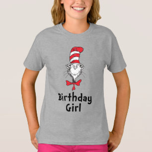 Camiseta Dr. Seuss Cat na Hat Birthday Girl