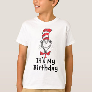 Camiseta Dr. Seuss Cat no Chapéu É Meu Aniversário