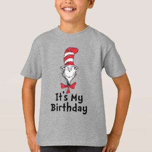 Camiseta Dr. Seuss Cat no Chapéu É Meu Aniversário