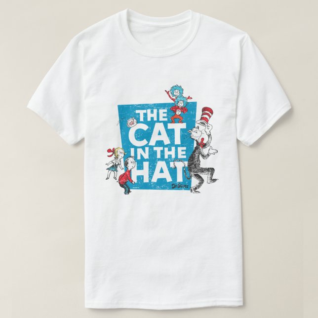 Camiseta Dr. Seuss | Cat no logotipo Hat - Caracteres (Frente do Design)