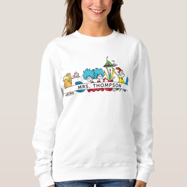 Camiseta Dr. Seuss Characters & Teacher Name (Frente)