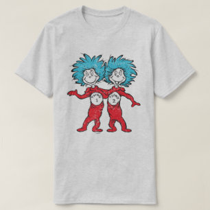 Camiseta Dr. Seuss   Coisa 1, Coisa 2 Sentados