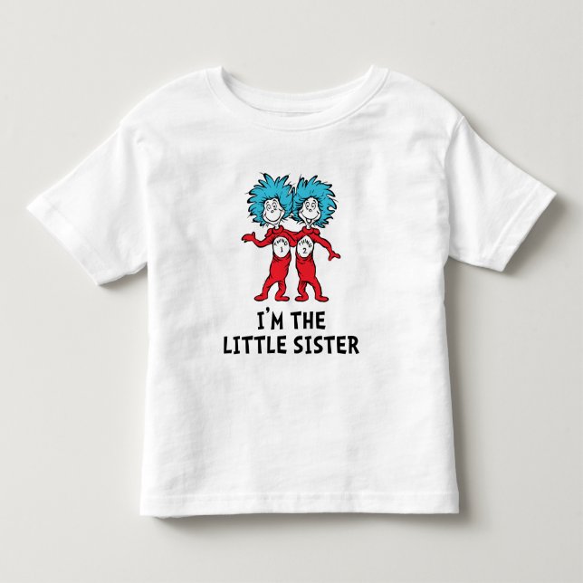 Camiseta Dr. Seuss Coisa Um Coisa Dois | Gêmeas | Irmã Mais (Frente)