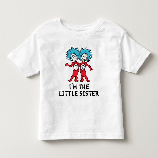 Camiseta Dr. Seuss Coisa Um Coisa Dois | Gêmeos | Irmã Mais (Frente)