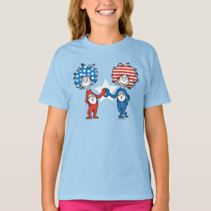 Camiseta Dr. Seuss Coisa Um Coisa Dois Gráfico Patriótico