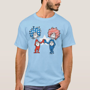 Camiseta Dr. Seuss   Coisa Um Coisa Dois Gráfico Patriótico