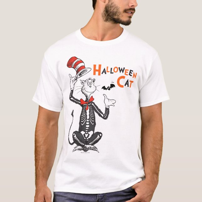 Camiseta Dr. Seuss | Gato de Halloween no Chapéu (Frente)