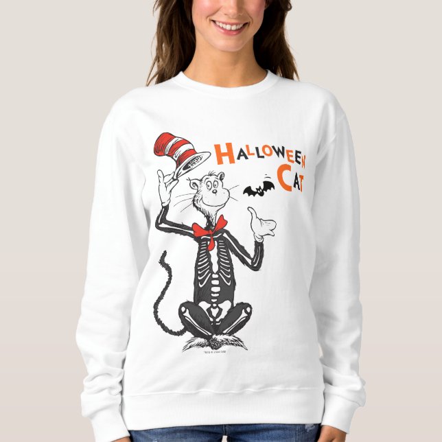 Camiseta Dr. Seuss | Gato de Halloween no Chapéu (Frente)