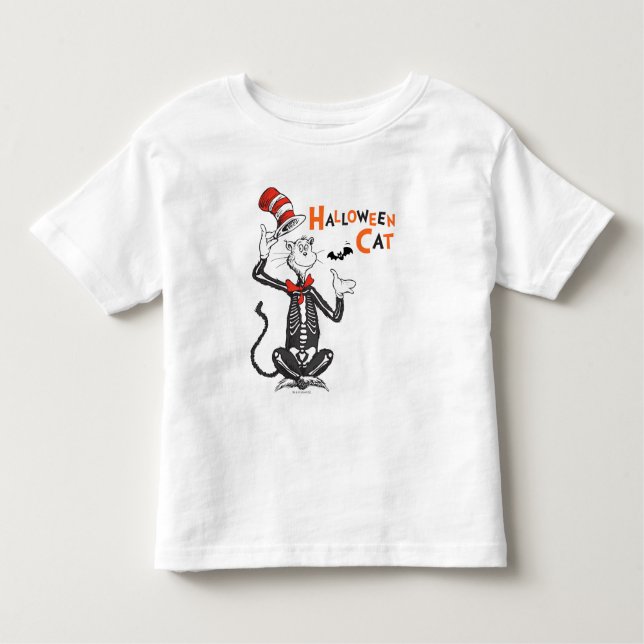 Camiseta Dr. Seuss | Gato de Halloween no Chapéu (Frente)