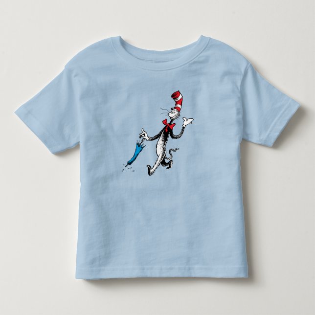 Camiseta Dr. Seuss | Gato no Chapéu Passeio de Guarda-chuva (Frente)