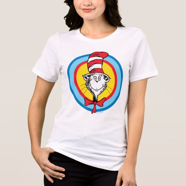 Camiseta Dr. Seuss | Gato no Gráfico da Cabeça de Chapéu (Frente)