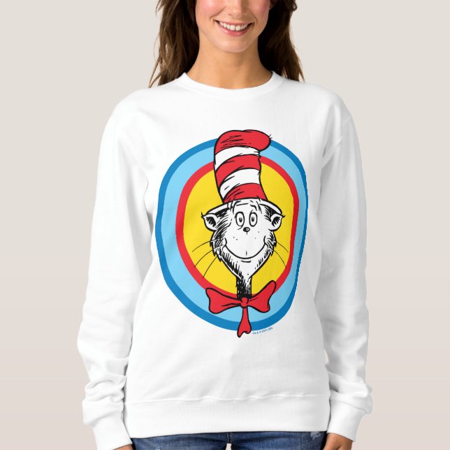 Camiseta Dr. Seuss | Gato no Gráfico da Cabeça de Chapéu (Frente)