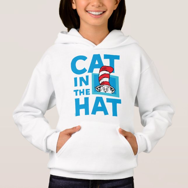 Camiseta Dr. Seuss | Gato no logotipo chapéu (Frente)