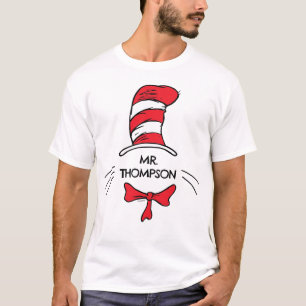 Camiseta Dr. Seuss   Gato no nome do professor personalizad