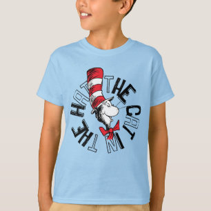 Camiseta Dr. Seuss   Gatos na Arte Arredondada do Chapéu