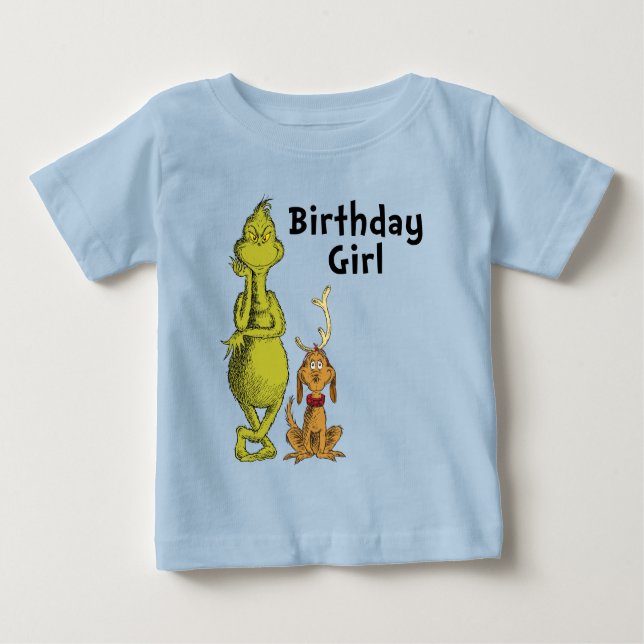 Camiseta Dr. Seuss | Grinch Menina Aniversário de Inverno (Frente)