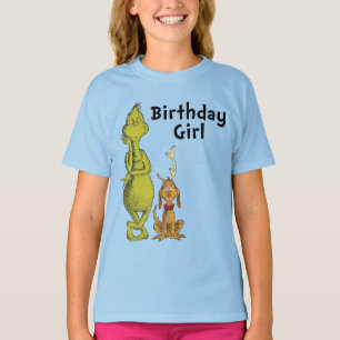 Camiseta Dr. Seuss   Grinch Menina de Aniversário de Invern