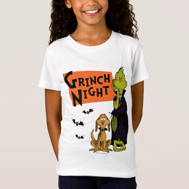 Camiseta Dr. Seuss | Noite do Grinch no Halloween Gráfico (Frente)
