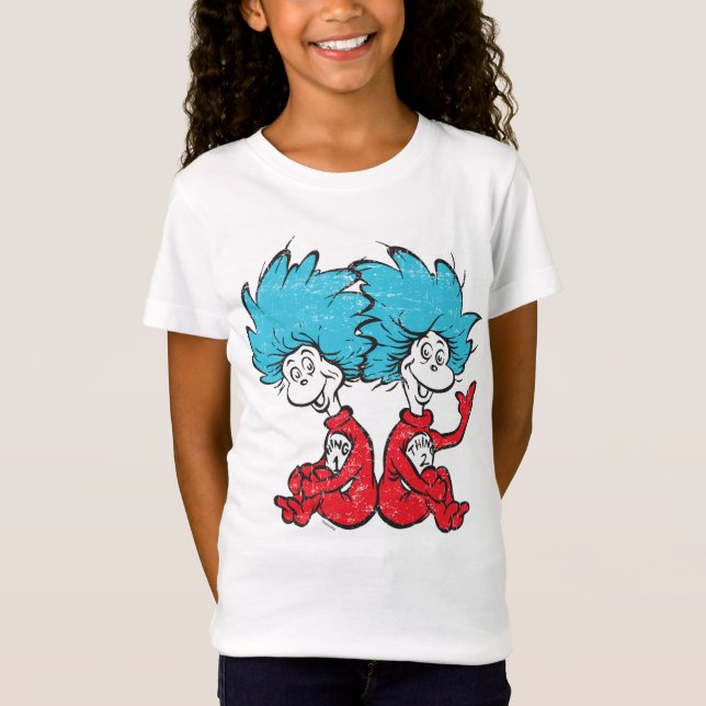 Camiseta Dr. Seuss| O gato no chapéu - Coisa 1, Coisa 2 (Frente)