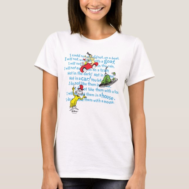 Camiseta Dr. Seuss | Ovos Verdes E Padrões De Histórias De  (Frente)