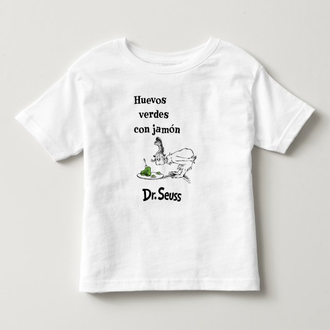 Camiseta Dr. Seuss Ovos Verdes e Presunto em Espanhol (Frente)