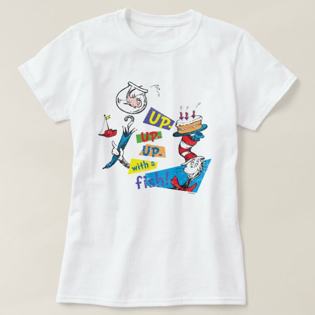 Camiseta Dr. Seuss | Para Cima com um Peixe (Frente do Design)