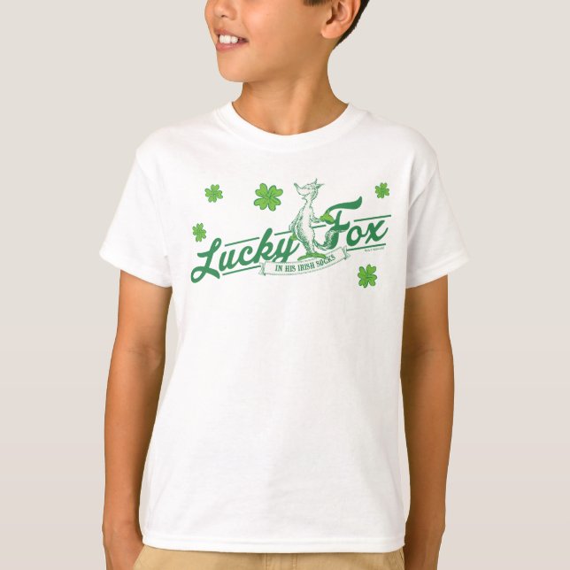 Camiseta Dr. Seuss | Raposa Sortuda de Meias Irlandesas (Frente)