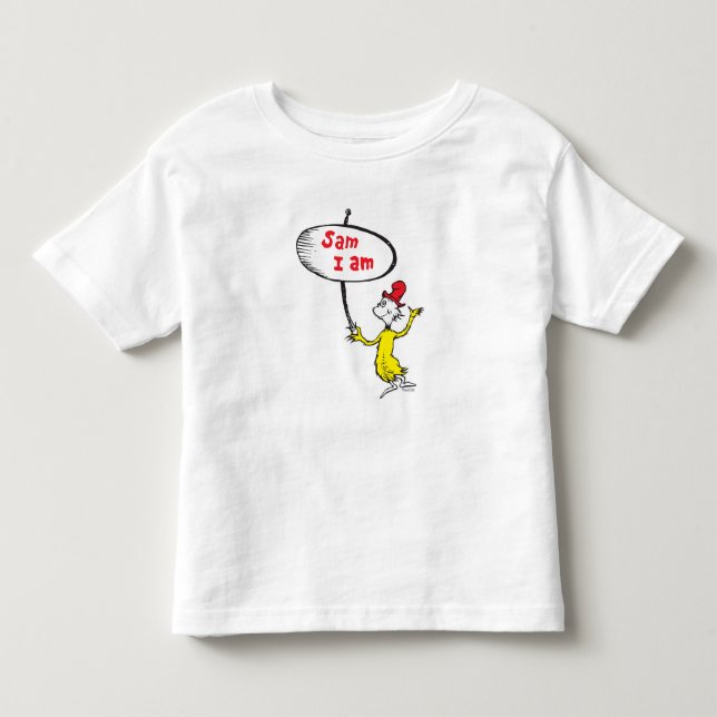 Camiseta Dr. Seuss | Sam-I-Am Segurando Placa (Frente)