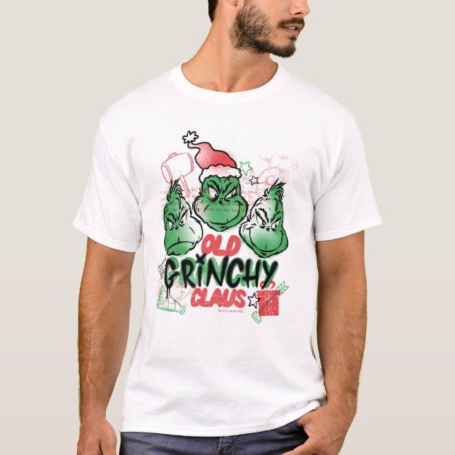 Camiseta Dr. Seuss | Velho Grinch Claus (Frente)