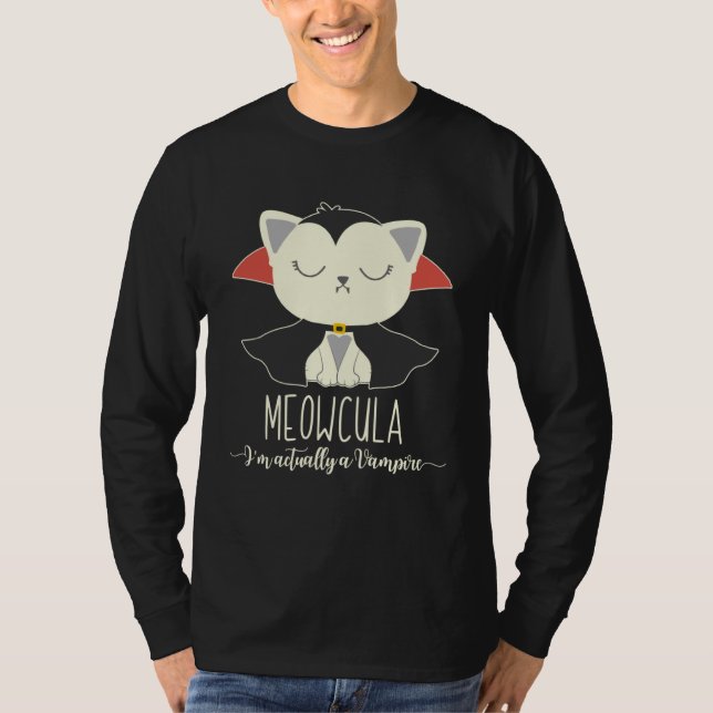 Camiseta Dracula Cat Halloween Vampire Cat Meowcula 2020 Ki (Frente)
