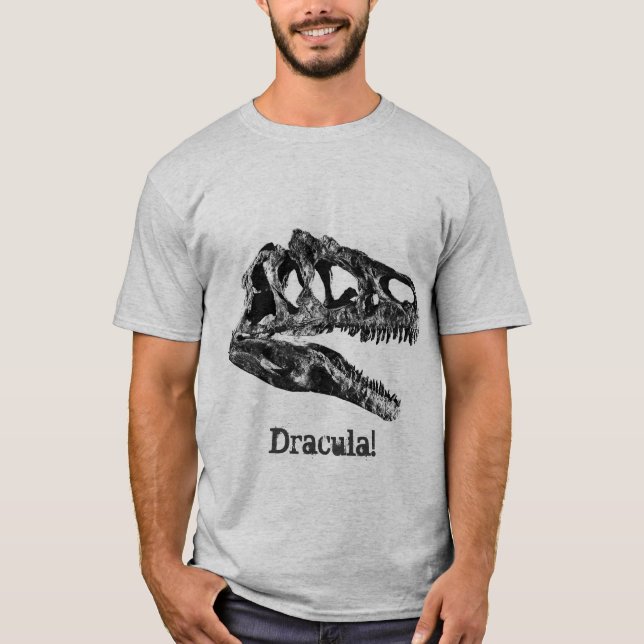 Camiseta Dracula! Crânio do dinossauro do Allosaurus (Frente)