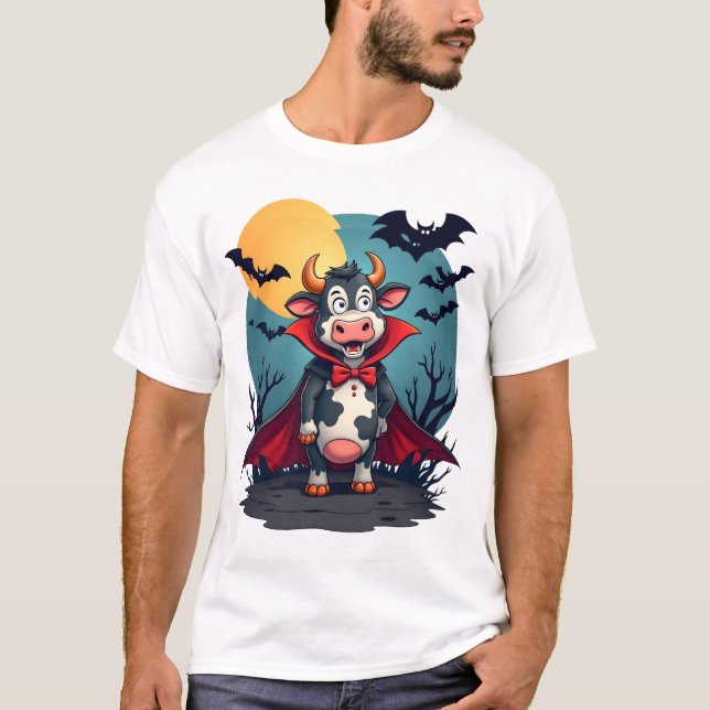 Camiseta Drácula De Vaca Sobe (Frente)